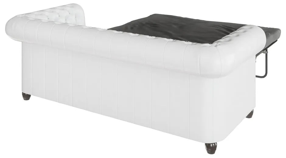 Divano letto bianco in similpelle 203 cm York - Ropez