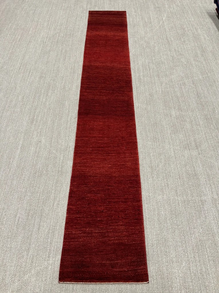 Loribaft Tappeto 60 x 390 Rosso (Iran) Annodato A Mano