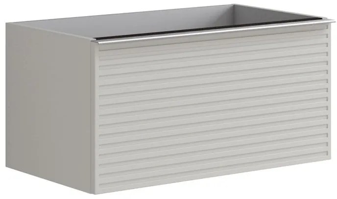 Mobile da bagno sotto lavabo L 80 x H 40 x P 45.5 cm grigio laccato, 2 cassetti Pixel stripes