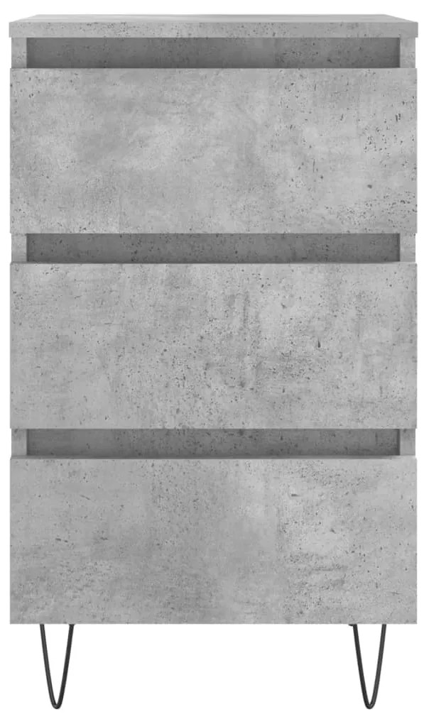 Comodini 2 pz grigio cemento 40x35x69 cm in legno multistrato