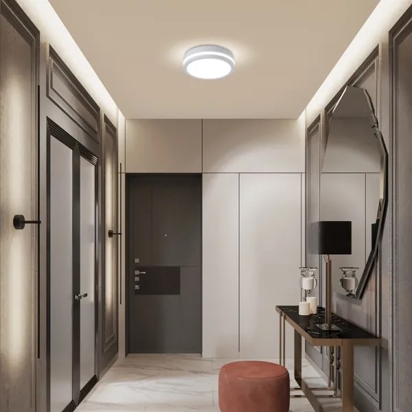 Brilagi - Lampada da esterno con sensore BENE LED/18W/230V diam. 21,5 cm bianco IP54