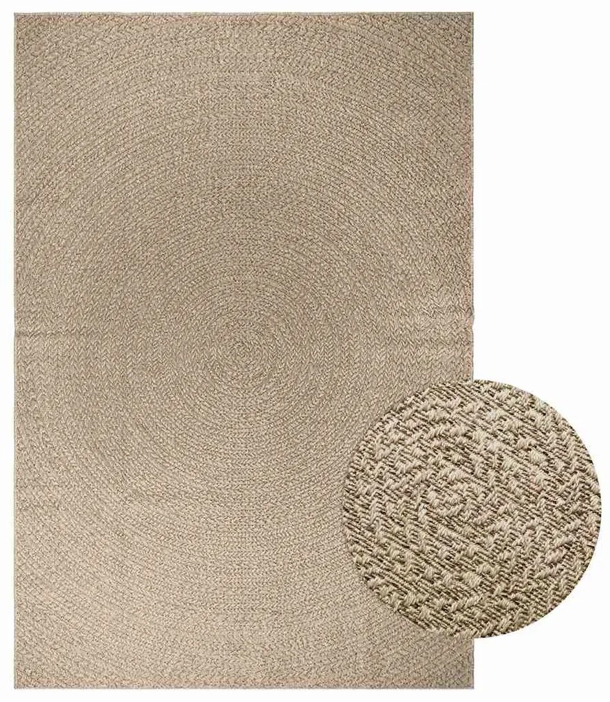 Tappeto Zızur Beige 200x290 Cm Aspetto Iuta Interni Ed Esterni /
