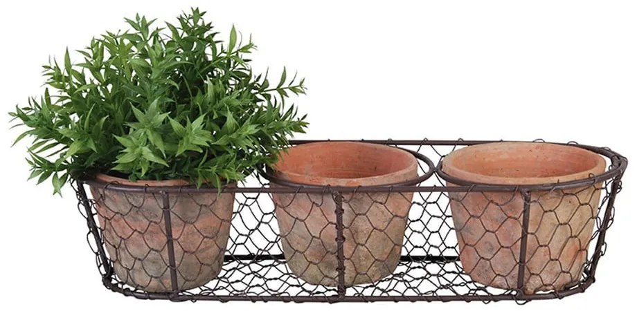 Vasi in metallo/terracotta in set di 3 pezzi - Esschert Design