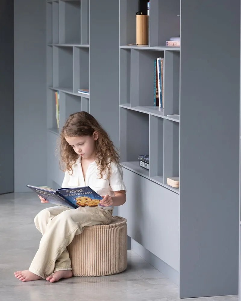 Pouf per bambini marrone chiaro con rivestimento in velluto a coste – Wigiwama