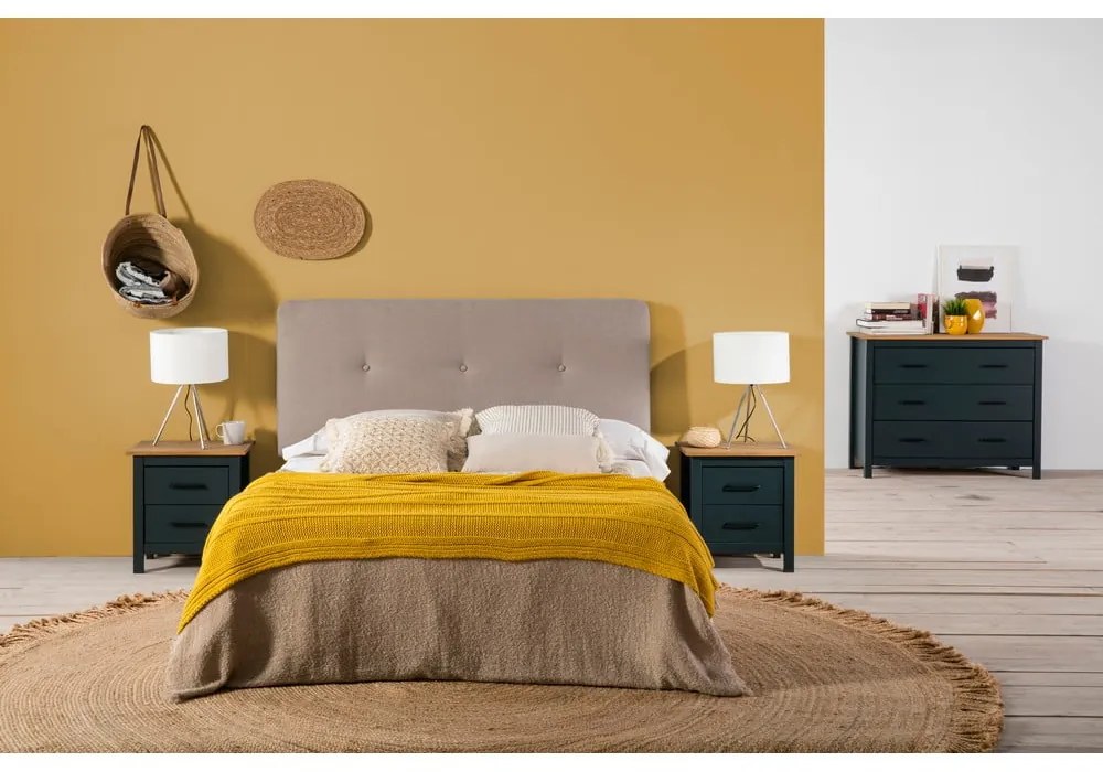 Cassettiera bassa blu scuro in legno di pino 100x80 cm Miranda - Marckeric