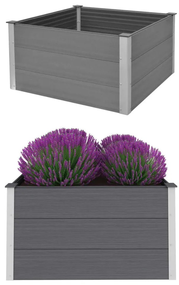 Letto Rialzato Da Giardino İn Wpc 100x100x54 Cm Grigio /