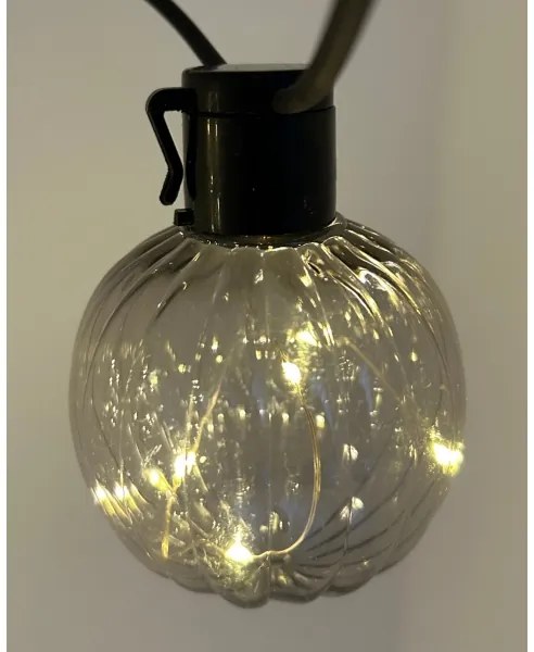 Catena luminosa decorativa LED per esterni 10xLED/0,15W/230V 6,8 m IP44 nero/fumé