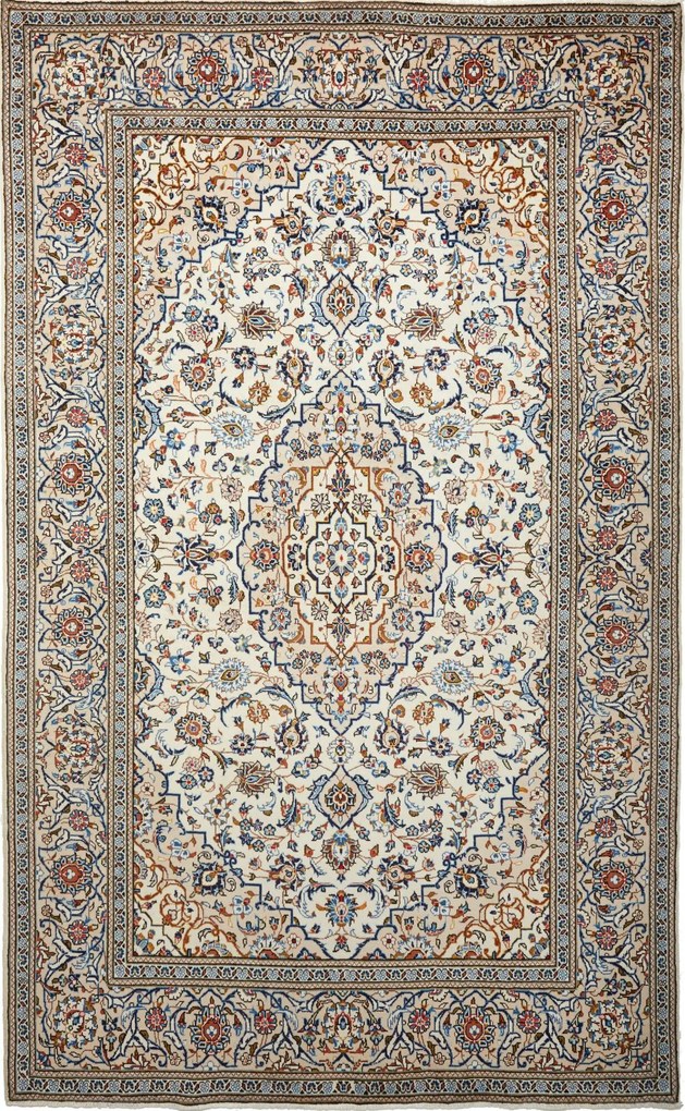 Kashan Tappeto 200 x 320 Beige (Iran) Annodato A Mano