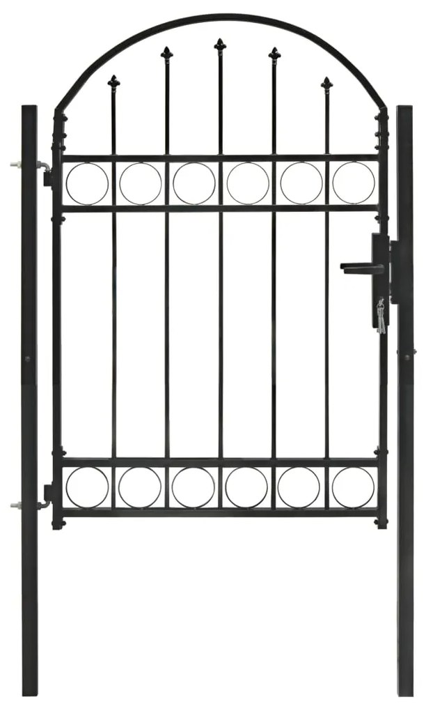 Cancello Per Recinzione Ad Arco İn Acciaio 100x125 Cm Nero /