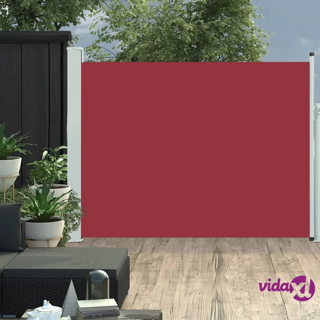 vidaXL Tenda Laterale Retrattile per Patio 140x500 cm Rossa