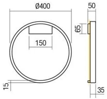 Redo 01-2819 - Applique a LED dimmerabile FEBE LED/24W/230V nero