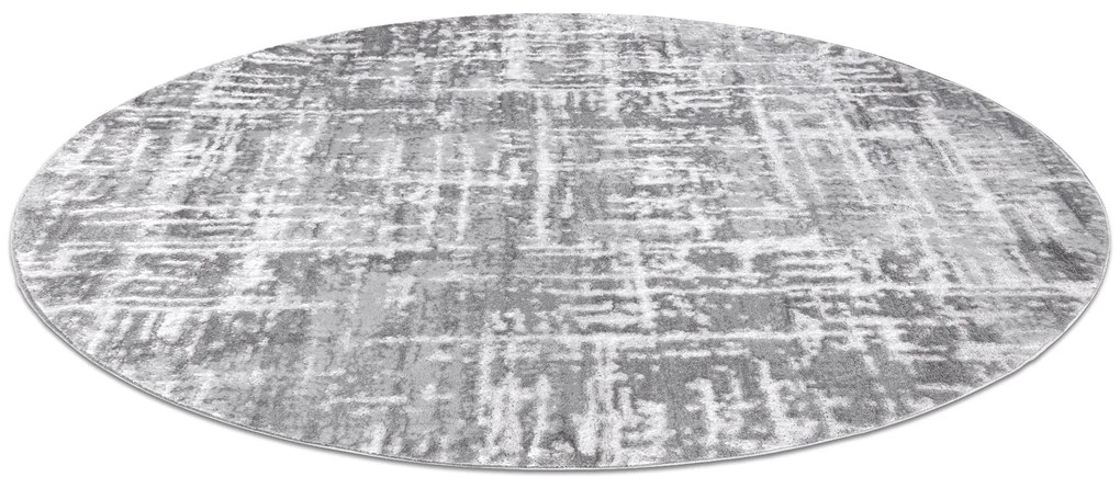 Tappeto MEFE moderno  Cerchio 8722 Linee vintage - Structural due livelli di pile grigio / bianca