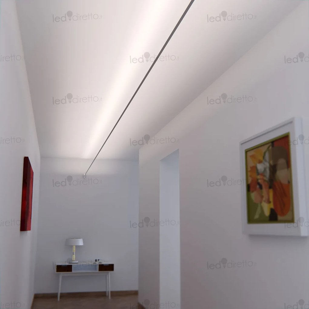Profilo Sospeso 25m STARLINE per strisce LED Bianca con Banda e fissaggio Variante Lunghezza 25 Metri