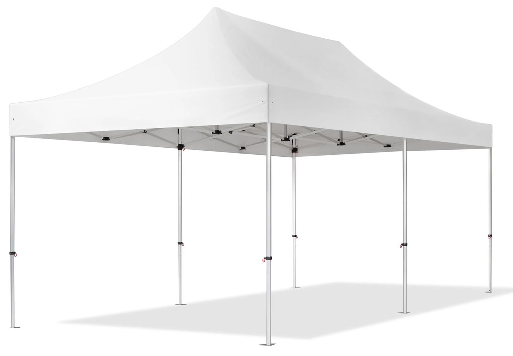 TOOLPORT 3x6m gazebo pieghevole PVC ignifugo, PROFESSIONAL alluminio, bianco - (578683)