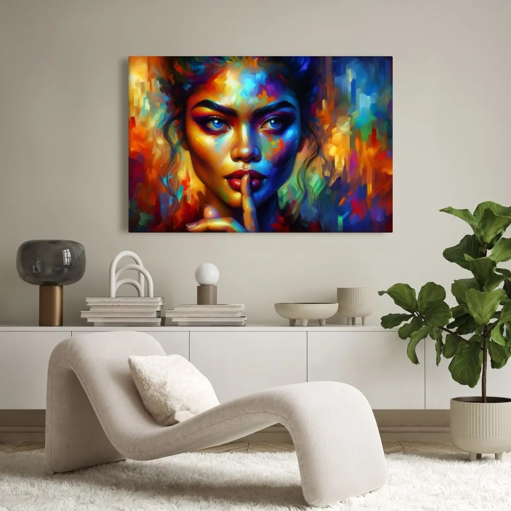 Quadro su tela – Donna in colori astratti