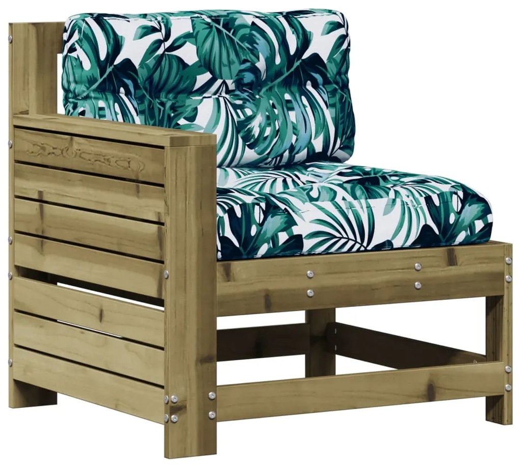 Set divani da giardino 4pz con cuscini legno impregnato di pino