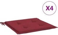 Cuscini Sedie da Giardino 4 pz Rosso Vino 40x40x3 cm in Tessuto cod mxl 64203