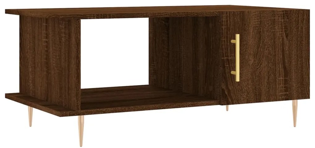 Tavolino da salotto rovere marrone 90x50x40cm legno multistrato