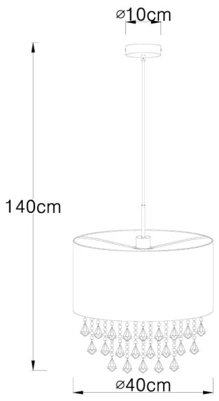 Globo 15187H3 - Lampadario AMY 1xE27/60W