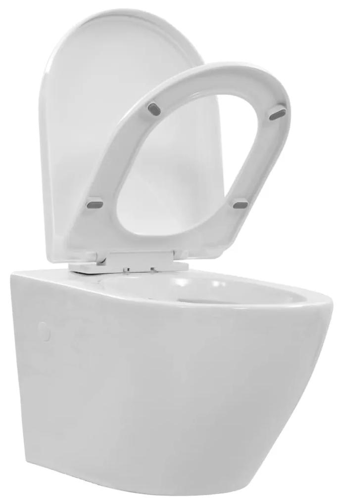 WC Sospeso con Design Senza Bordi in Ceramica Bianca