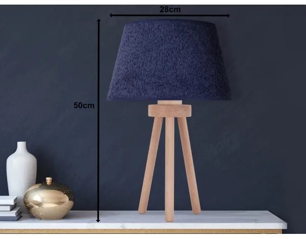 Duolla - Lampada da tavolo BOUCLE 1xE27/15W/230V diametro 28 cm blu/legno
