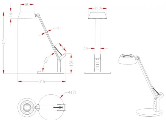Globo 58422S - Lampada da tavolo LED dimmerabile URSINO LED/8W/230V