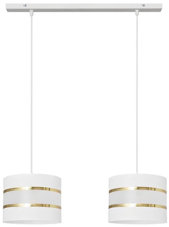 Lampadario a sospensione con filo HELEN 2xE27/15W/230V bianco/oro