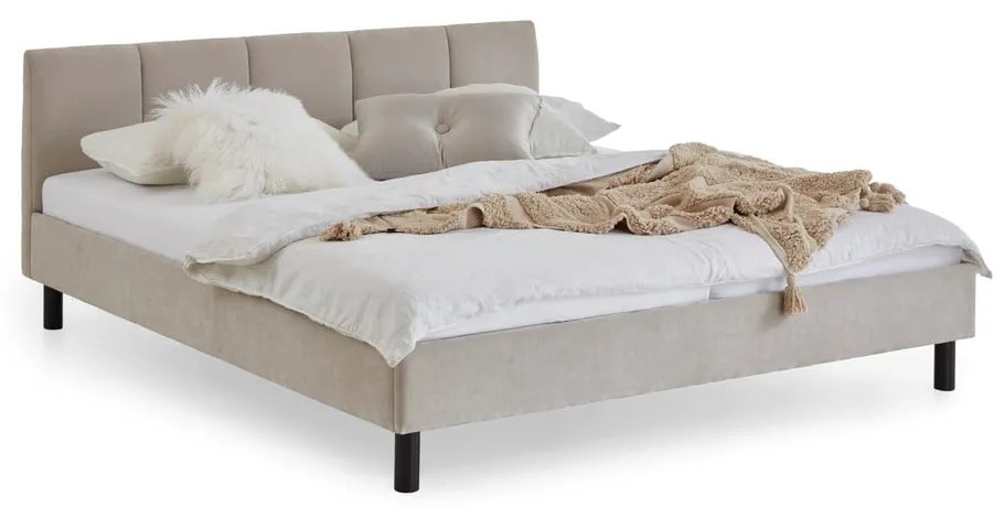 Letto matrimoniale imbottito beige rete non inclusa 180x200 cm Joker – Meise Möbel