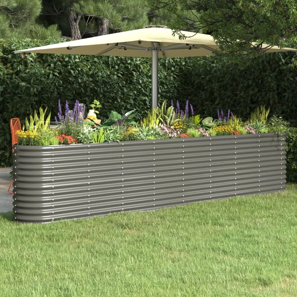 Letto Giardino Acciaio Verniciato A Polvere 332x40x68 Cm Grigio /