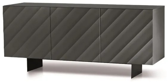 Madia in legno 180 cm 3 ante Antracite 2 piedini - KALLA