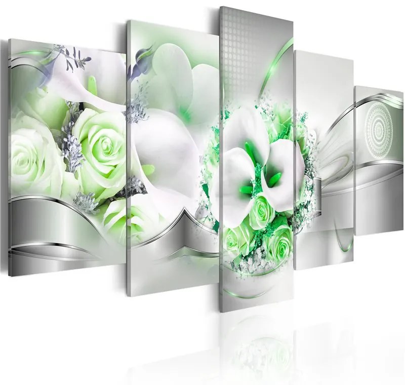 Quadro Emerald Bouquet  Colore Verde, Dimensioni e Misure 200x100