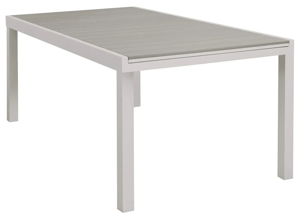 TRIUMPHUS - set tavolo in alluminio e polywood cm 180/240 x 100 x 73 h con 6 poltrone Aulus