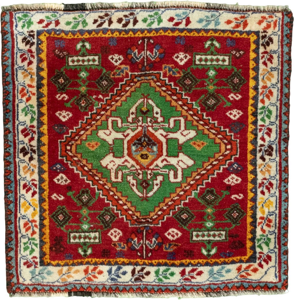 Shiraz Tappeto persiano 60 x 60 Rosso (Iran) Annodato A Mano