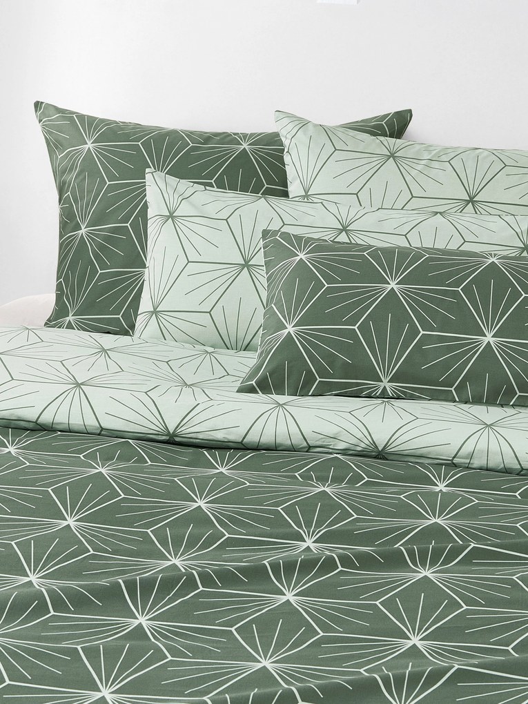 Copripiumino reversibile in cotone con stampa geometrica Ilda