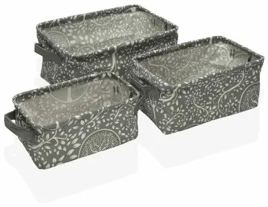 Set di Cestini Versa Lively Poliestere Tessile (18 x 14 x 28 cm) (3 Pezzi)