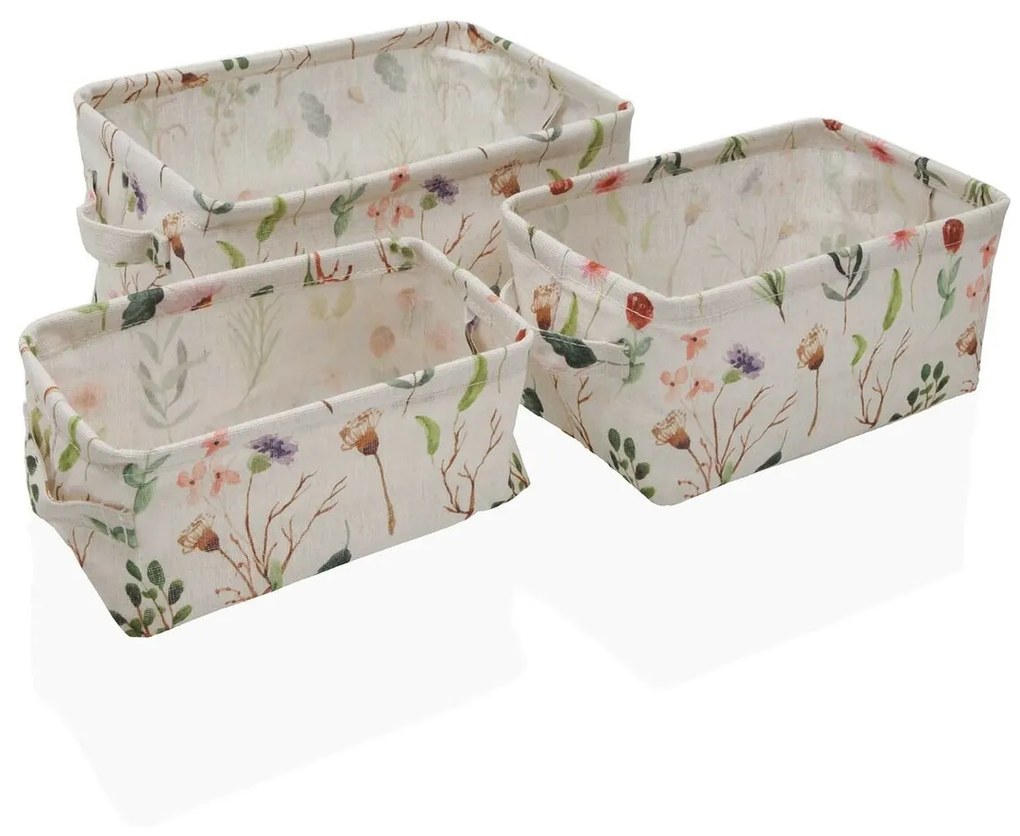 Set di Cestini Versa Sansa Rettangolare 28 x 18 x 14 cm Tessile