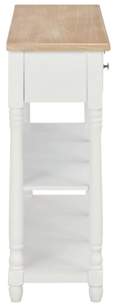Tavolo Consolle Bianco 120x30x76 cm in MDF