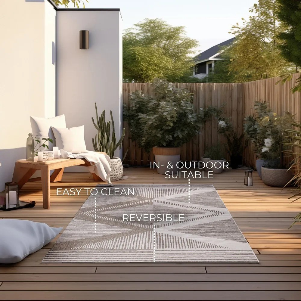 Tappeto per esterni marrone crema 120x170 cm Gemini - Elle Decoration