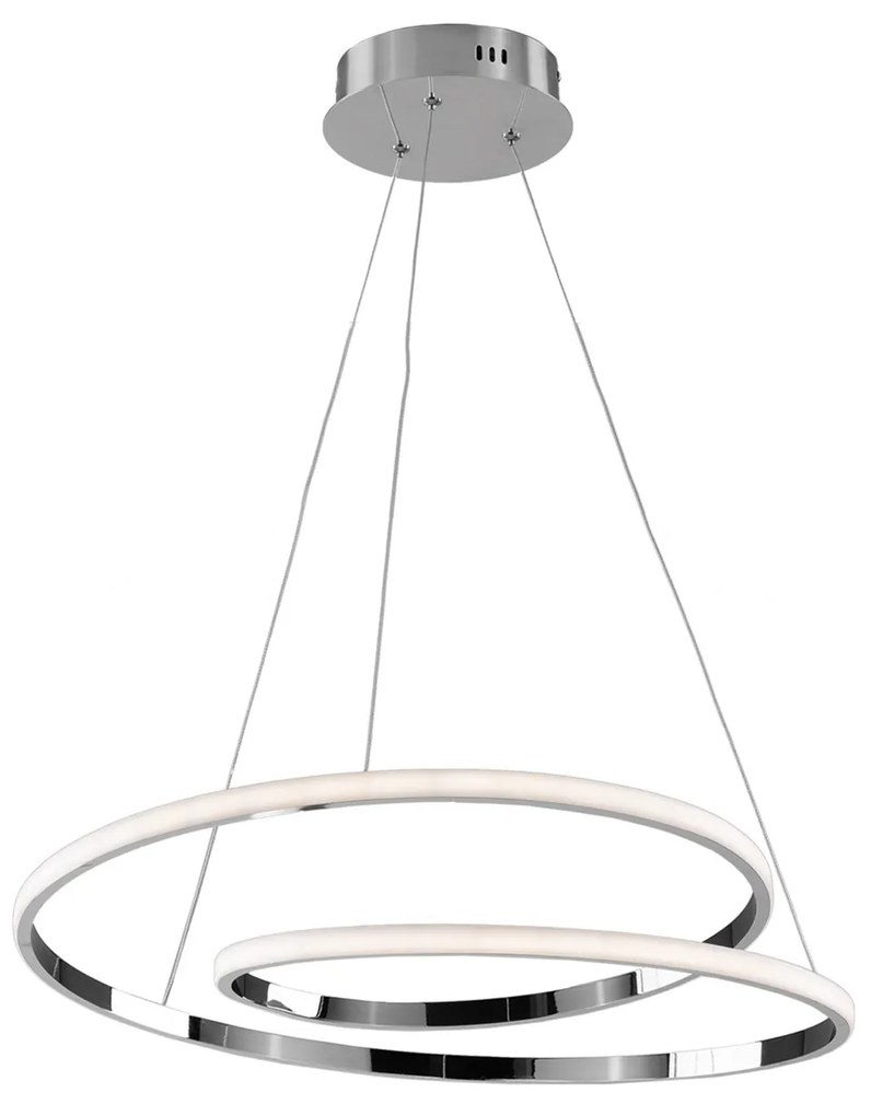 Sospensione Moderna Malena Con Led Integrato Metallo E Alluminio Cromo Lucido