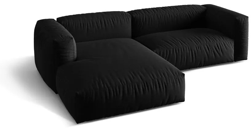 Divano angolare modulare nero (angolo sinistro) Martina - Micadoni Home