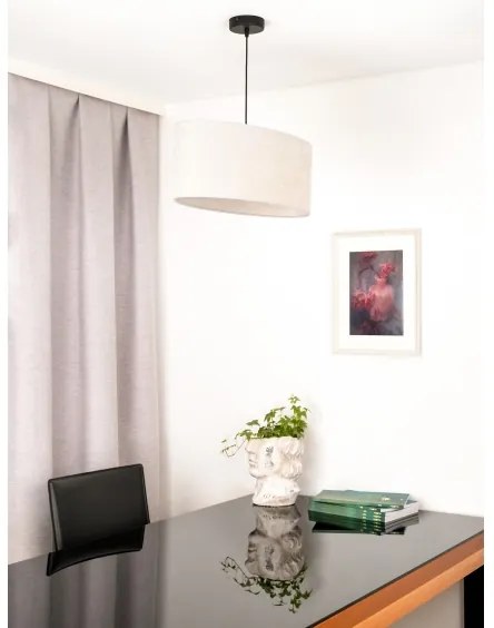 Duolla - Lampadario a sospensione con filo OVAL 1xE27/15W/230V grigio