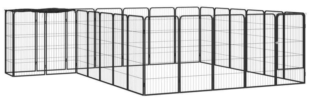 Box Cani 26 Pannelli Nero 50x100 Cm Acciaio Verniciato Polvere /