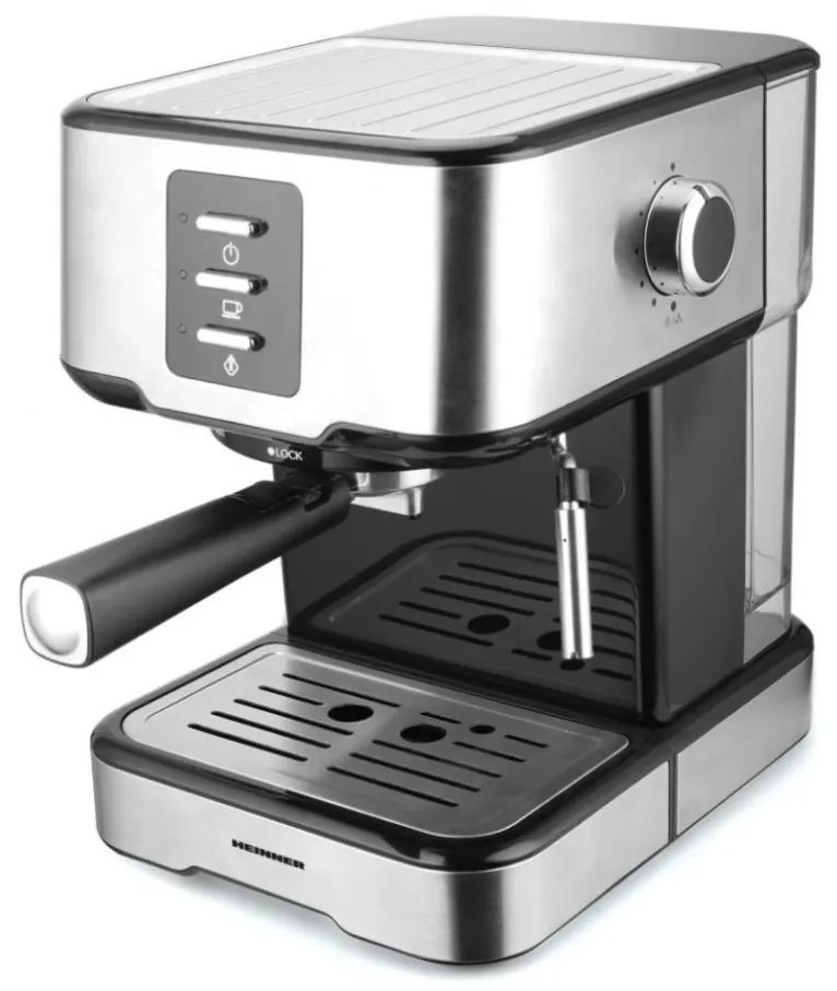 Heinner HEM-850IXBK - Macchina per caffè espresso a leva 850W/230V acciaio inox/nero