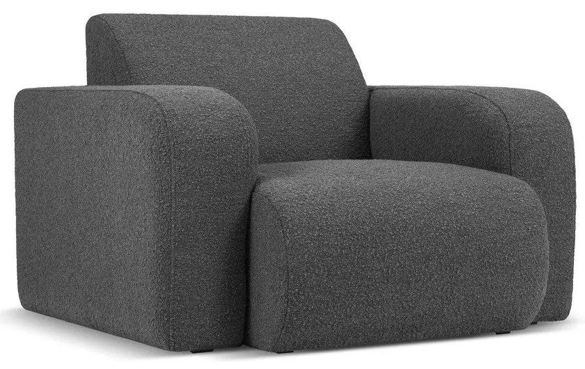 Poltrona grigio scuro in tessuto bouclé Molino - Micadoni Home