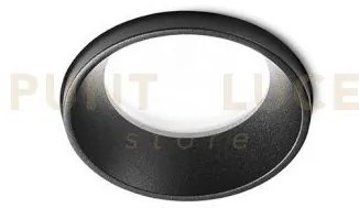 Thessaly faretto da incasso 1 luce bordo raso nero ip54 attacco gu1...