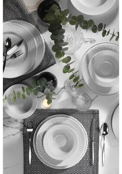 Set da tavola 18 pezzi, bianco, in porcellana