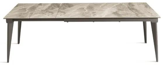 Tavolo allungabile 240 cm ULISSE con top grčs porcellanato effetto Marmo Grigio