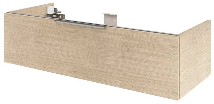 Mobile da bagno sospeso sotto lavabo L 140 x H 25 x P 46 cm bianco, 1 cassetto Neo, Maniglie acquistabili separatamente