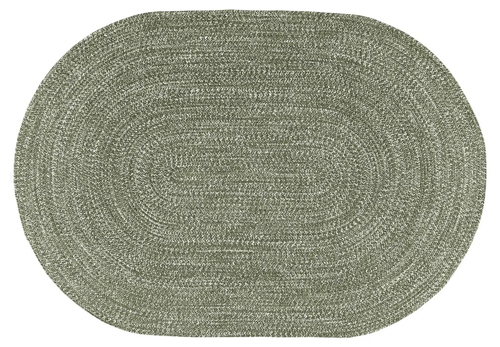 Tappeto ovale tessuto a mano verde 200x140 cm