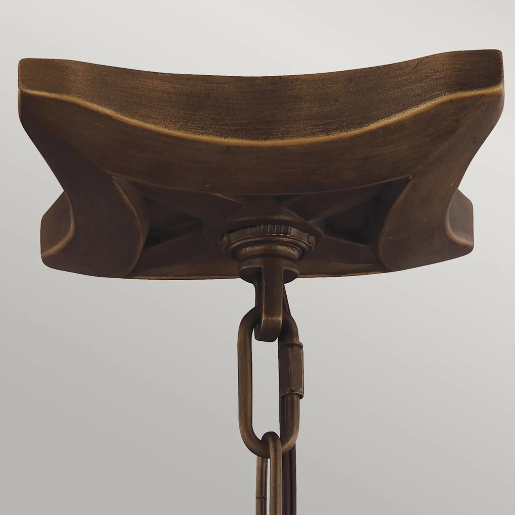 Lampadario Contemporaneo Yarmouth Acciaio Ottone Antico Verniciato 3 Luci E14